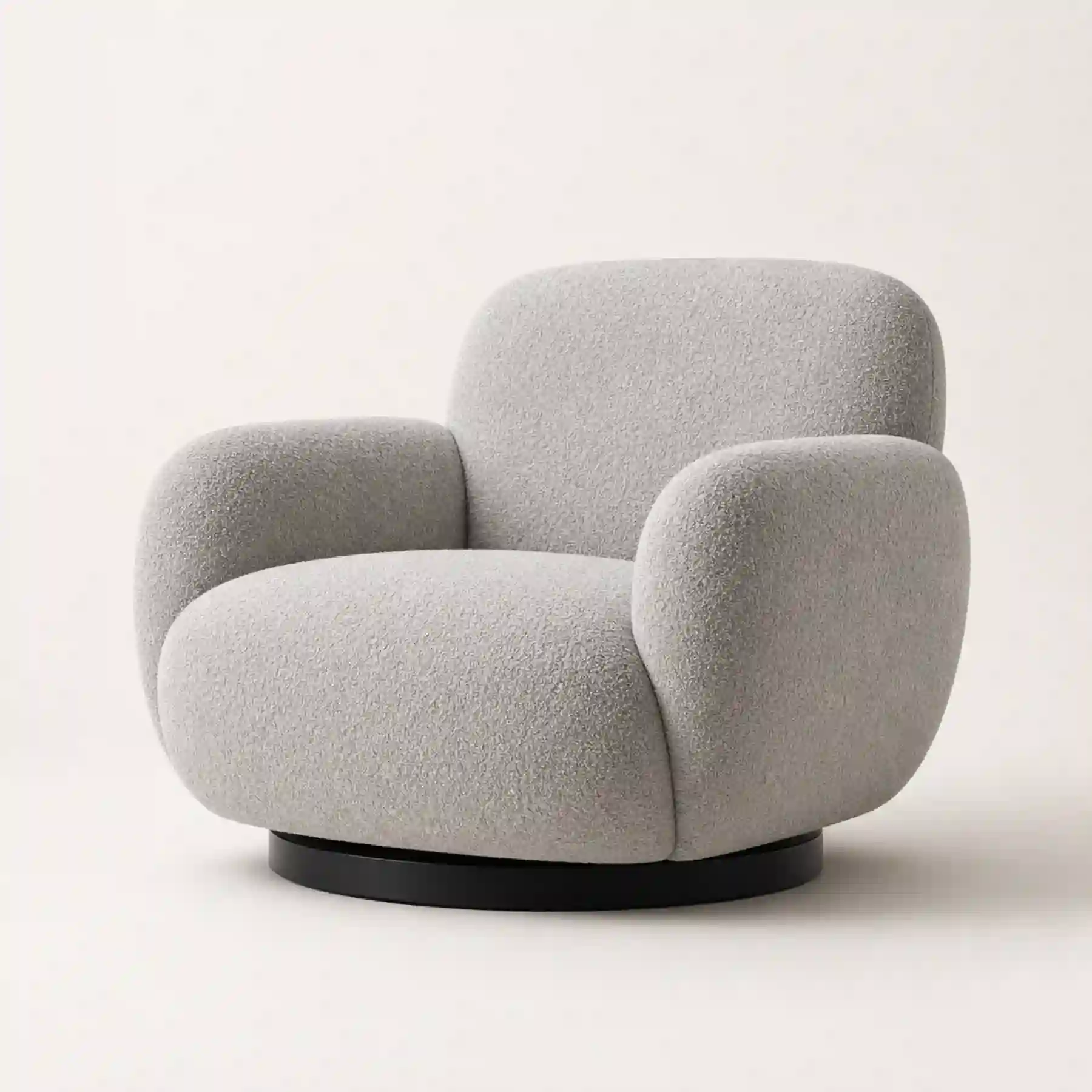 Luna Lounge Chair in light gray bouclé